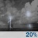 Tonight: A slight chance of showers and thunderstorms before 7pm. Partly cloudy, with a low around 50. North wind 3 to 7 mph. Chance of precipitation is 20%. Tonight: Slight Chance Showers And Thunderstorms then Partly Cloudy