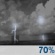 Tonight: A chance of showers and thunderstorms before 8pm, then showers and thunderstorms likely between 8pm and 10pm, then a chance of showers and thunderstorms. Mostly cloudy, with a low around 43. Northeast wind 2 to 10 mph, with gusts as high as 23 mph. Chance of precipitation is 70%. New rainfall amounts between a tenth and quarter of an inch possible. Tonight: Chance Showers And Thunderstorms