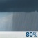 Today: Rain showers. Mostly cloudy, with a high near 42. Northwest wind around 10 mph, with gusts as high as 22 mph. Chance of precipitation is 80%. New rainfall amounts less than a tenth of an inch possible. Today: Rain Showers