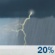 Today: A chance of showers and thunderstorms before 2pm, then showers and thunderstorms. Mostly cloudy. High near 50, with temperatures falling to around 48 in the afternoon. Southwest wind around 6 mph. Chance of precipitation is 90%. New rainfall amounts between a tenth and quarter of an inch possible. Today: Chance Showers And Thunderstorms