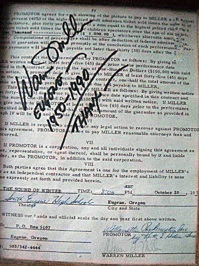 Warren Miller contract